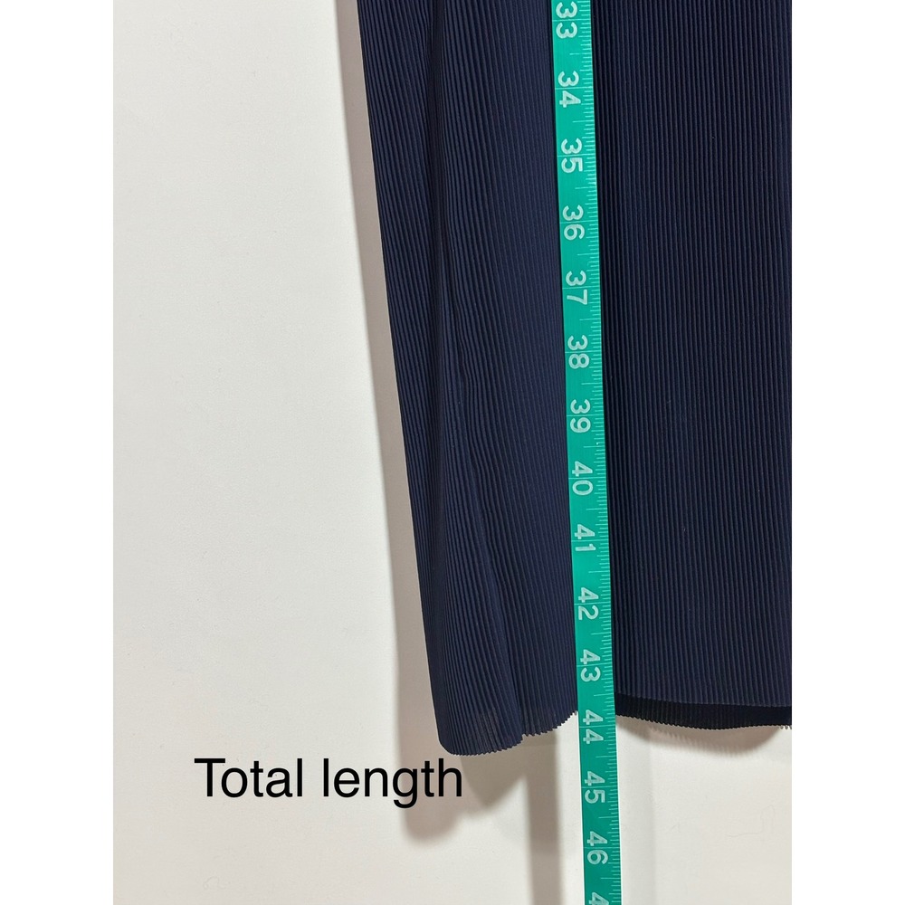 J.McLaughlin Aisha Dress Navy Blue Micro-Pleated Flutter Sleeve Midi Small NEW - Picture 7 of 14
